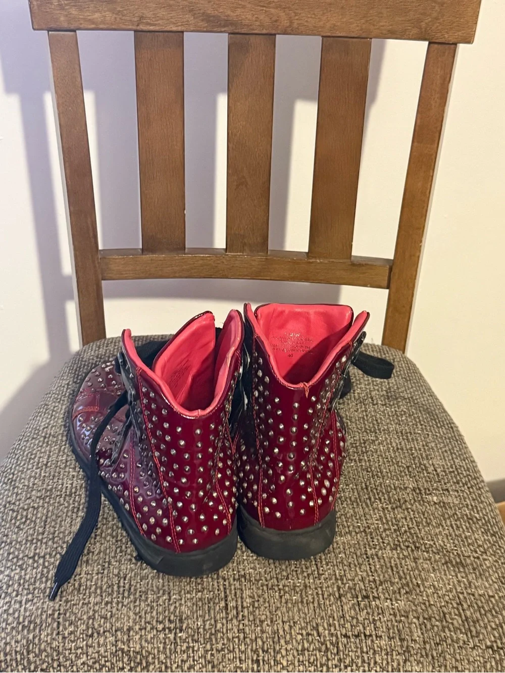 Rock & Republic Red Studded High-Top Boots